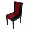 Esszimmerstuhl Littau, Küchenstuhl Stuhl, Kunstleder ~ schwarz/rot, dunkle Beine
