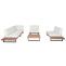 Garten-Garnitur mit Sessel HWC-H54, Lounge-Set Sofa, Spun Poly Akazie Holz FSC Aluminium ~ hellbraun, Polster cremewei