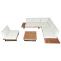 Garten-Garnitur mit Sessel HWC-H54, Lounge-Set Sofa, Spun Poly Akazie Holz FSC Aluminium ~ hellbraun, Polster cremewei