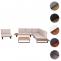 Garten-Garnitur mit Sessel HWC-H54, Lounge-Set Sofa, Spun Poly Akazie Holz FSC Aluminium ~ hellbraun, Polster beige