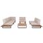 Garten-Garnitur mit Sessel HWC-H54, Lounge-Set Sofa, Spun Poly Akazie Holz FSC Aluminium ~ hellbraun, Polster beige