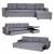 Ecksofa mit Bettkasten HWC-L16, Couch Sofa L-Form, Liegefläche links/rechts Nosagfederung Stoff/Textil 290cm ~ grau