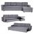 Ecksofa mit Bettkasten HWC-L16, Couch Sofa L-Form, Liegeflche links/rechts Nosagfederung Stoff/Textil 290cm ~ grau