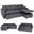Ecksofa mit Bettkasten HWC-L17, Couch Sofa L-Form, Liegefläche Nosagfederung ~ dunkelgrau