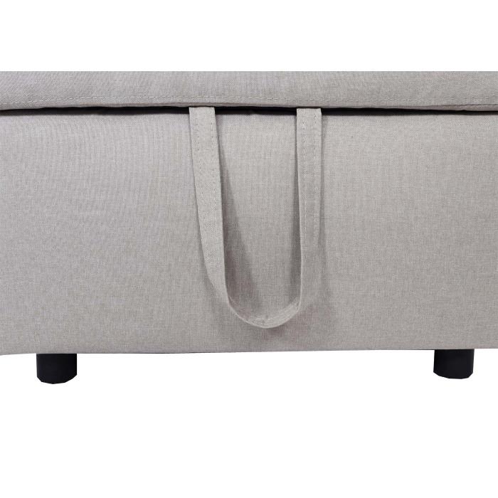 Ecksofa mit Bettkasten HWC-L17, Couch Sofa L-Form, Liegefläche Nosagfederung 228cm ~ beige