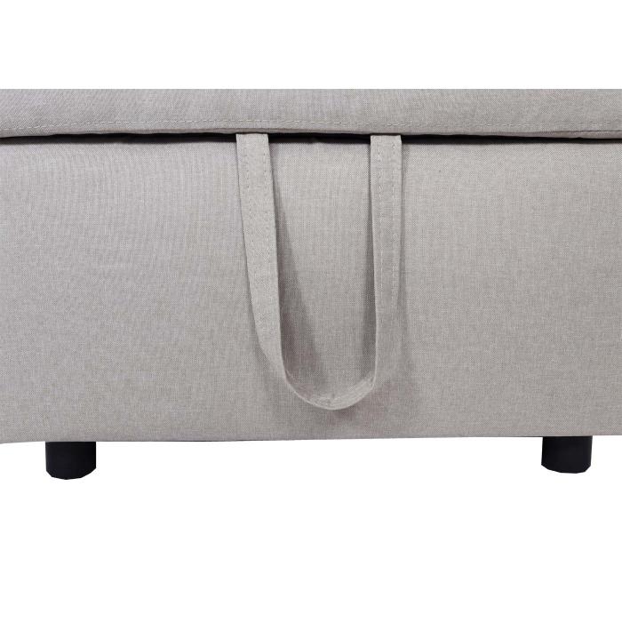 Ecksofa mit Bettkasten HWC-L17, Couch Sofa L-Form, Liegeflche Nosagfederung 228cm ~ beige