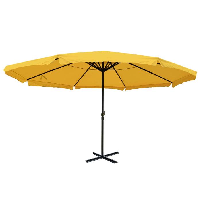 Sonnenschirm Meran Pro, Gastronomie Marktschirm mit Volant  5m Polyester/Alu 28kg ~ gelb ohne Stnder