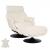 Relaxsessel mit Hocker HWC-K99, Fernsehsessel Sessel, Wippfunktion drehbar, Metall Echtleder/Kunstleder ~ creme-weiß