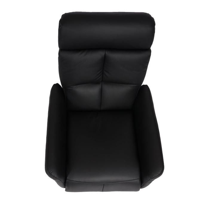 Relaxsessel HWC-L10, Design Fernsehsessel TV-Sessel Liegesessel, Liegefunktion drehbar, Voll-Leder ~ schwarz