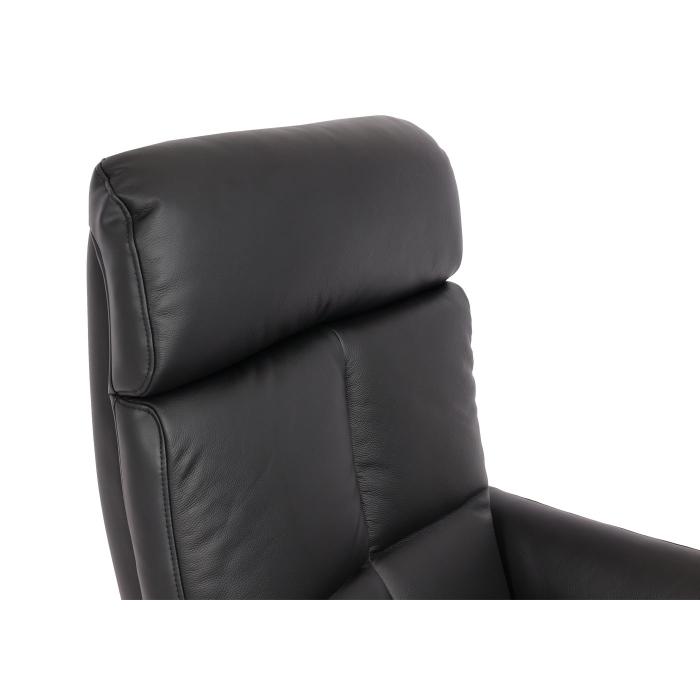 Relaxsessel HWC-L10, Design Fernsehsessel TV-Sessel Liegesessel, Liegefunktion drehbar, Voll-Leder ~ schwarz