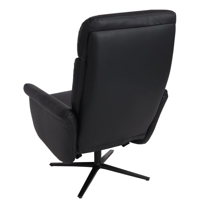 Relaxsessel HWC-L10, Design Fernsehsessel TV-Sessel Liegesessel, Liegefunktion drehbar, Voll-Leder ~ schwarz