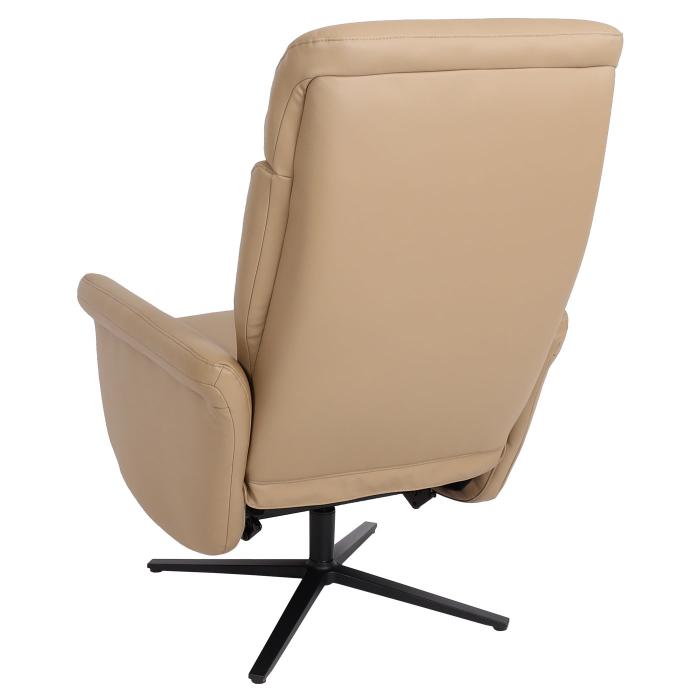 Relaxsessel HWC-L10, Design Fernsehsessel TV-Sessel Liegesessel, Liegefunktion drehbar, Voll-Leder ~ taupe