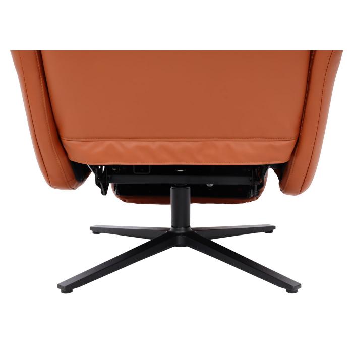 Relaxsessel HWC-L10, Design Fernsehsessel TV-Sessel Liegesessel, Liegefunktion drehbar, Voll-Leder ~ terracotta-braun