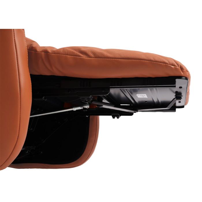 B-Ware (Schrauben fehlen SK1) | Relaxsessel HWC-L10, TV-Sessel, Liegefunktion drehbar, Voll-Leder ~ terracotta-braun