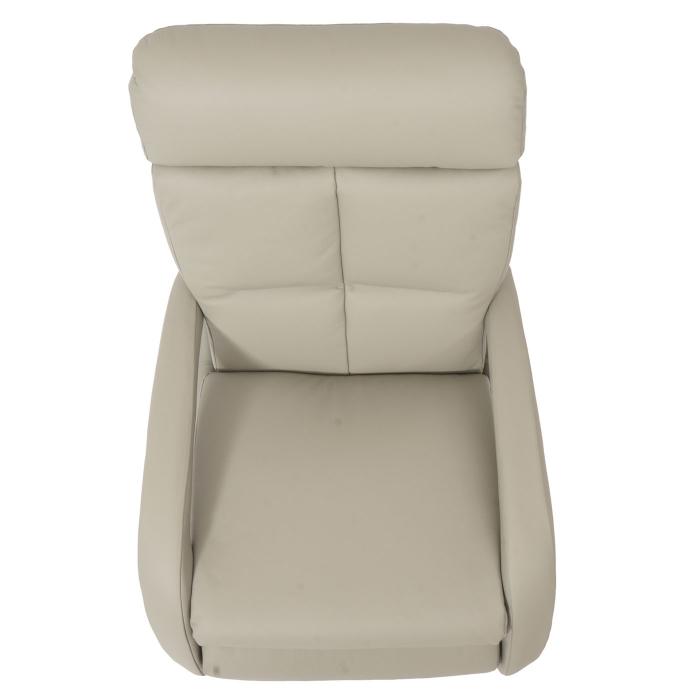 Relaxsessel HWC-L11, Design Fernsehsessel TV-Sessel Liegesessel, Liegefunktion drehbar, Voll-Leder ~ grau