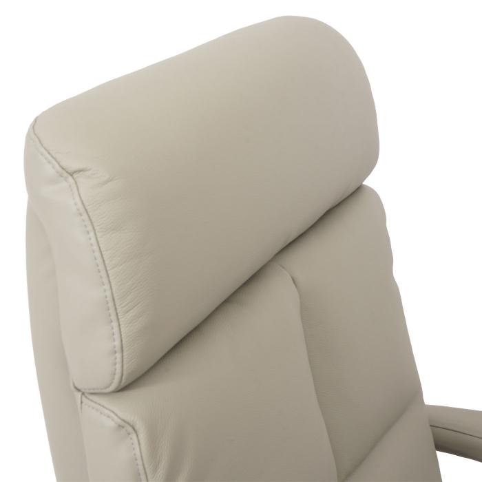Relaxsessel HWC-L11, Design Fernsehsessel TV-Sessel Liegesessel, Liegefunktion drehbar, Voll-Leder ~ grau