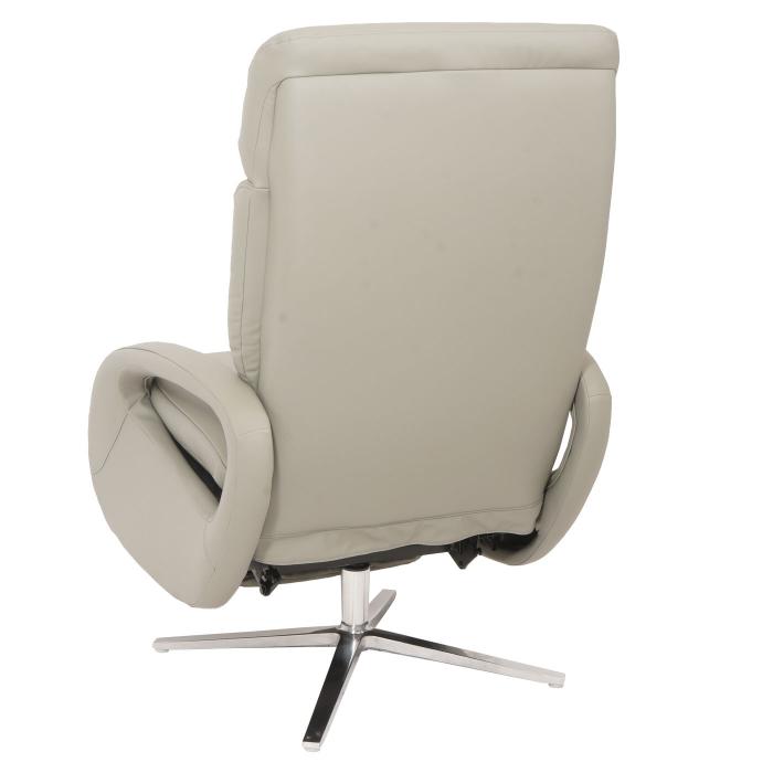 Relaxsessel HWC-L11, Design Fernsehsessel TV-Sessel Liegesessel, Liegefunktion drehbar, Voll-Leder ~ grau