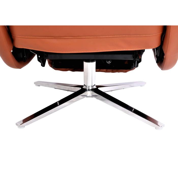 Relaxsessel HWC-L11, Design Fernsehsessel TV-Sessel Liegesessel, Liegefunktion drehbar, Voll-Leder ~ terracotta-braun