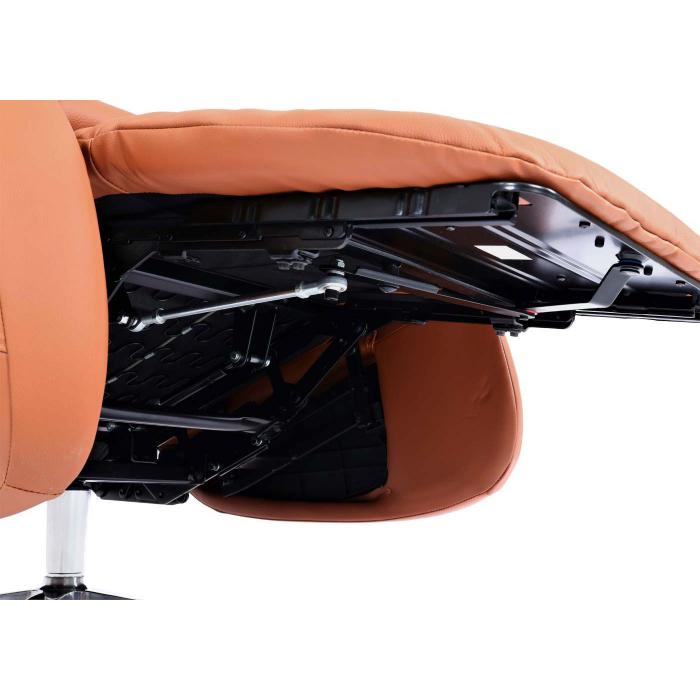 Relaxsessel HWC-L11, Design Fernsehsessel TV-Sessel Liegesessel, Liegefunktion drehbar, Voll-Leder ~ terracotta-braun