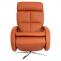 Relaxsessel HWC-L11, Design Fernsehsessel TV-Sessel Liegesessel, Liegefunktion drehbar, Voll-Leder ~ terracotta-braun