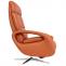 Relaxsessel HWC-L11, Design Fernsehsessel TV-Sessel Liegesessel, Liegefunktion drehbar, Voll-Leder ~ terracotta-braun