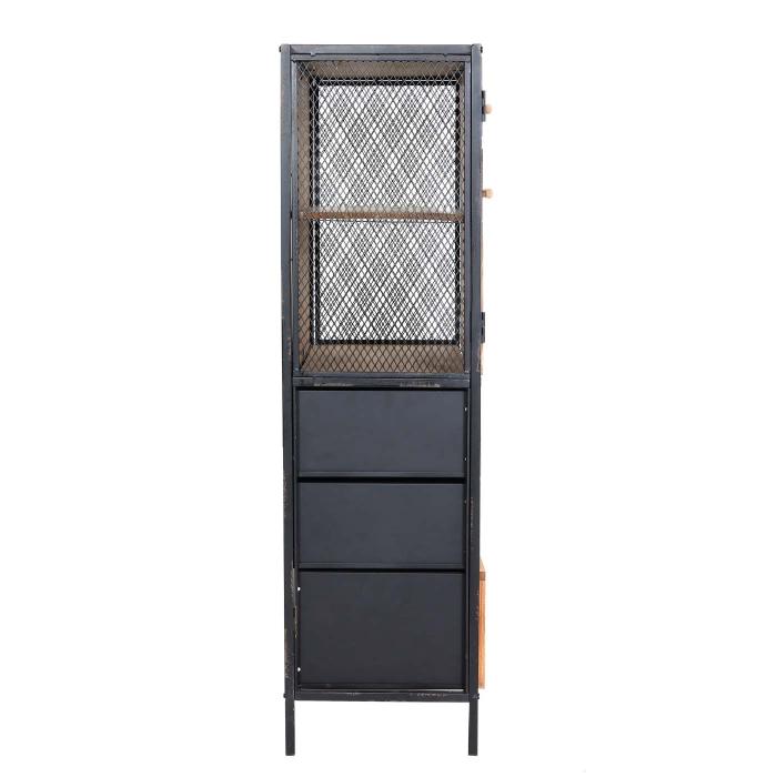 Apothekerkommode HWC-L38, Schubladenschrank Kommode Regal Schubladen, Metall Tanne Holz, Vintage Shabby-Look 120x62x33cm