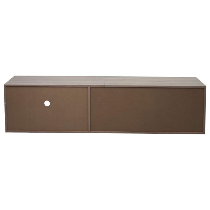 TV-Rack HWC-L33, TV-Board Fernsehtisch Lowboard TV-Schrank Kommode, Holz 43x180x41cm Staufach, Eiche-Optik, wei