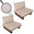 2er-Set Lounge-Sessel HWC-H54, Garten-Sessel, Spun Poly Akazie Holz FSC-zertifiziert Alu ~ hellbraun, Polster beige