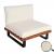 Lounge-Sessel HWC-H54, Garten-Sessel, Spun Poly Akazie Holz FSC-zertifiziert Aluminium ~ braun, Polster cremeweiß