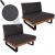 2er-Set Lounge-Sessel HWC-H54, Garten-Sessel, Spun Poly Akazie Holz FSC-zertifiziert Alu ~ braun, Polster dunkelgrau