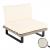 Lounge-Sessel HWC-H54, Garten-Sessel, Spun Poly Akazie Holz MVG-zertifiziert Aluminium ~ grau, Polster cremeweiß