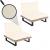 2er-Set Lounge-Sessel HWC-H54, Garten-Sessel, Spun Poly Akazie Holz FSC-zertifiziert Alu ~ grau, Polster cremewei