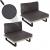 2er-Set Lounge-Sessel HWC-H54, Garten-Sessel, Spun Poly Akazie Holz FSC-zertifiziert Alu ~ grau, Polster dunkelgrau