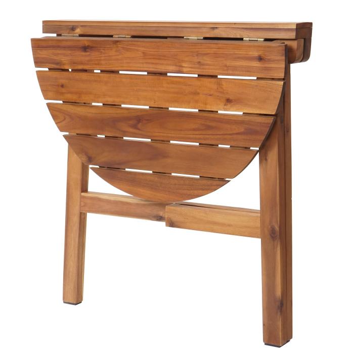 Klapptisch HWC-L19, Gartentisch Balkontisch, In-/Outdoor klappbar Akazie Holz MVG-zertifiziert 71x70x34cm