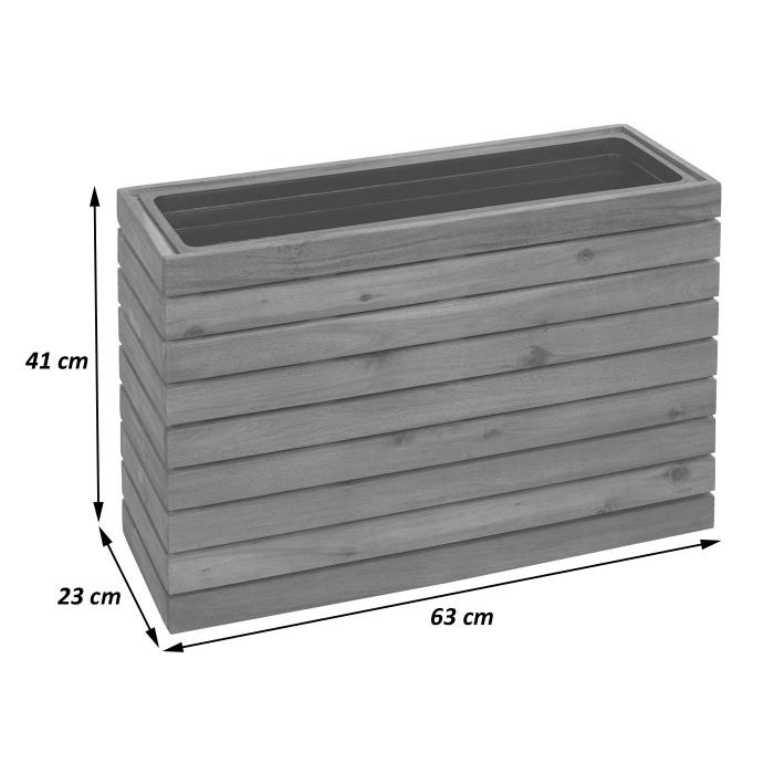 2er-Set Pflanzkasten HWC-L21, Pflanzkbel Blumentopf Hochbeet, eckig Outdoor Akazie Holz MVG-zertifiziert, braun