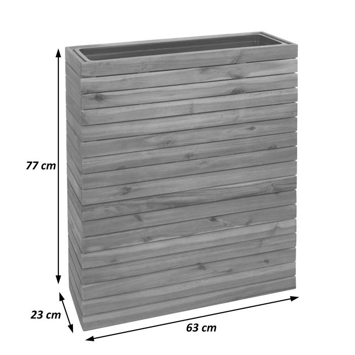 Defekte Ware (Holzkasten beschdigt SK3) | Pflanzkasten HWC-L21, Hochbeet Pflanzkbel Blumentopf, 77x63x23cm Akazie