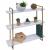 Wandregal HWC-K78, Hngeregal Schweberegal, 3 Regalbden Metall Massiv-Holz Industrial 60x60x18cm ~ wei, Metall gold