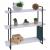Wandregal HWC-K78, Hngeregal Schweberegal, 3 Regalbden Metall Massiv-Holz Industrial 60x60x18cm ~ wei, Metall schwarz