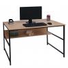 Schreibtisch HWC-K80, Brotisch Computertisch Arbeitstisch Ablage, Metall MDF 120x60cm ~ natur