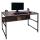 Schreibtisch HWC-K80, Brotisch Computertisch Arbeitstisch Ablage, Metall MDF 120x60cm ~ grau-braun