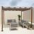 Pergola HWC-L42, Garten Pavillon Terrassenberdachung, stabiles 7cm-Metall-Gestell 3x3m Bambus-Optik ~ taupe-braun