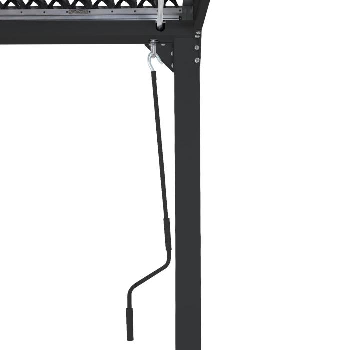 Alu Pergola HWC-L41 mit 3x Seitenwand, Lamellen-Pavillon, stabiles 8cm-Metall-Gestell 3x6m ~ anthrazit