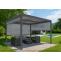 Stimmungsfotos vor ansprechendem Ambiente fr Produkt Alu Pergola HWC-L41 mit 3x Seitenwand, Lamellen-Pavillon, stabiles 8cm-Metall-Gestell 3x3,7m ~ anthrazit