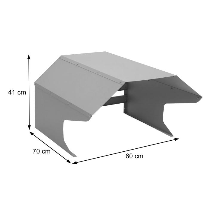 Mhroboter-Garage HWC-L43, Dach Unterstand fr Rasenmher, Metall 40x59x69cm ~ grau