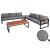 Garten-Garnitur HWC-L26, Gartenlounge Lounge-Set Sitzgruppe Sofa, Aluminium Akazie Holz MVG-zertifiziert ~ dunkelgrau