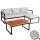 Garten-Garnitur HWC-L26b, Gartenlounge Sitzgruppe Lounge-Set Sofa, Aluminium Akazie Holz MVG-zertifiziert ~ hellgrau