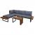 Garten Garnitur HWC-L27, Garnitur Sitzgruppe Lounge-Set Sofa, Spun Poly Alu Akazie Holz MVG-zertifiziert ~ dunkelgrau