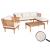 Garten-Garnitur HWC-L29, Garnitur Sitzgruppe Lounge-Set Sofa, Akazie Holz MVG-zertifiziert ~ creme-wei