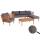 Garten-Garnitur HWC-L29, Garnitur Sitzgruppe Lounge-Set Sofa, Akazie Holz MVG-zertifiziert ~ dunkelgrau Garten-Garnitur HWC-L29, Garnitur Sitzgruppe Lounge-Set Sofa, Akazie Holz MVG-zertifiziert ~ dunkelgrau
