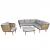 Gartengarnitur HWC-L31, Garnitur Lounge-Set Sofa Outdoor, Spun Poly Metall Poly-Rattan MVG-zertifiziert ~ hellgrau